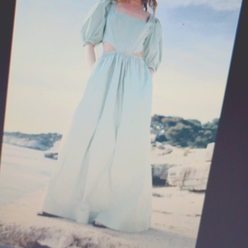 STAUD Astro Maxi Dress in sage